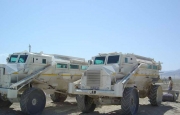 Steel wheels can be fitted to Mine Protected Vehicles (MPV), as it is fitted in this case, to a CASSPIR MPV