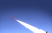 The fifth-generation A-Darter short-range air-to-air missile launched from a ground launcher to test its characteristics in controlled response flight.