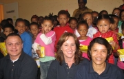 Donated packets of sweets to the children from Nompumelelo Pre-school